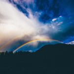 rainbow over mountain illustration